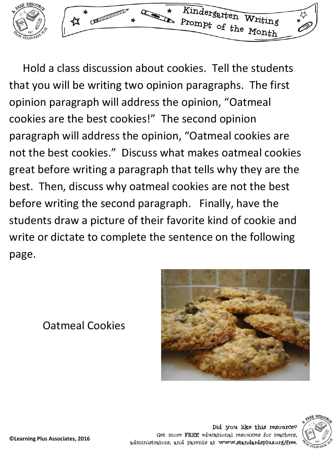 Kindergarten April Writing Prompt - Standards Plus - Supplemental ...